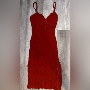 Forever 21 burnt orange side slit dress